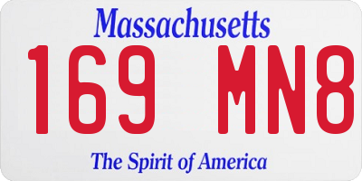 MA license plate 169MN8