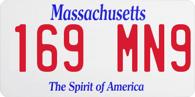MA license plate 169MN9