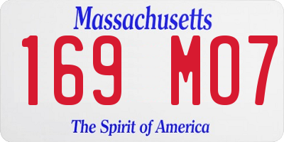 MA license plate 169MO7