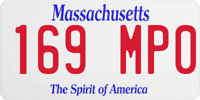 MA license plate 169MP0