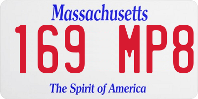 MA license plate 169MP8
