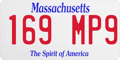 MA license plate 169MP9