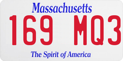 MA license plate 169MQ3