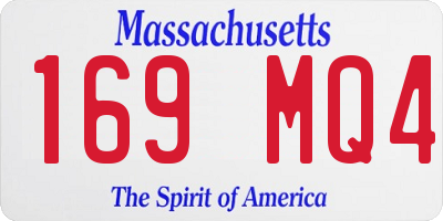 MA license plate 169MQ4