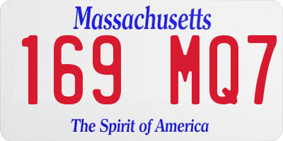 MA license plate 169MQ7