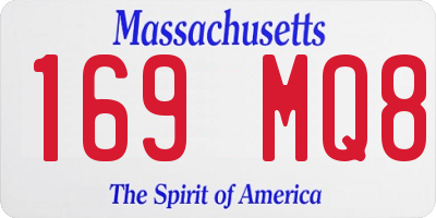 MA license plate 169MQ8