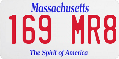 MA license plate 169MR8
