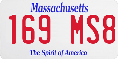 MA license plate 169MS8