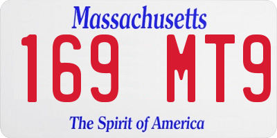 MA license plate 169MT9