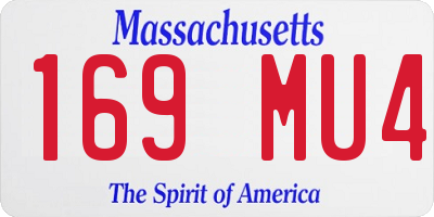 MA license plate 169MU4
