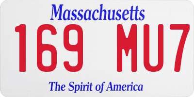 MA license plate 169MU7