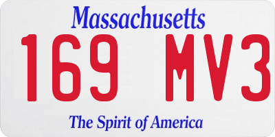 MA license plate 169MV3