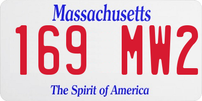 MA license plate 169MW2