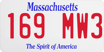 MA license plate 169MW3