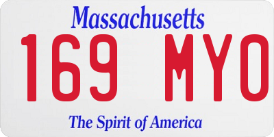 MA license plate 169MY0