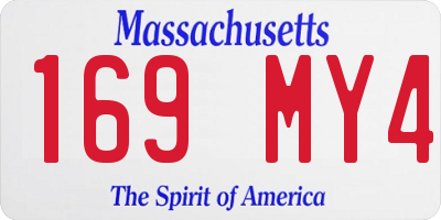 MA license plate 169MY4