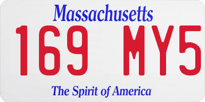 MA license plate 169MY5
