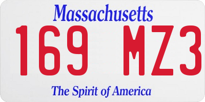 MA license plate 169MZ3