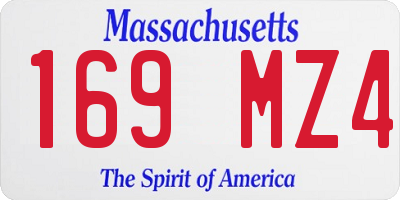 MA license plate 169MZ4