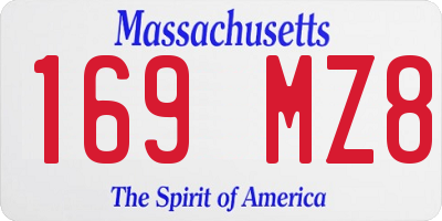 MA license plate 169MZ8