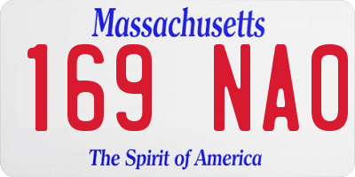 MA license plate 169NA0