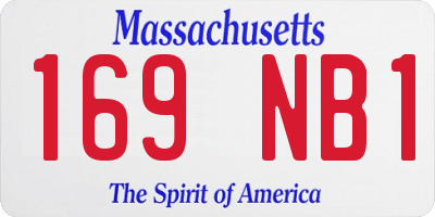 MA license plate 169NB1