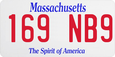 MA license plate 169NB9