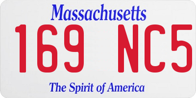 MA license plate 169NC5