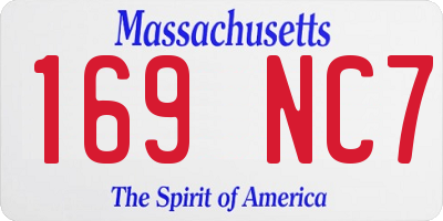 MA license plate 169NC7