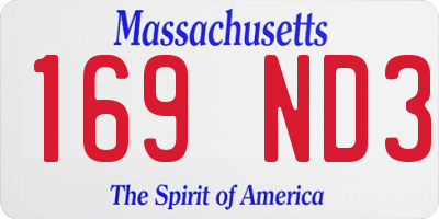 MA license plate 169ND3
