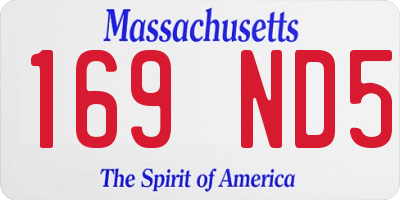 MA license plate 169ND5