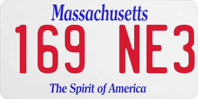 MA license plate 169NE3