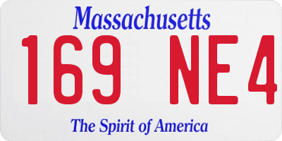 MA license plate 169NE4