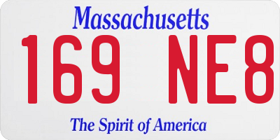 MA license plate 169NE8