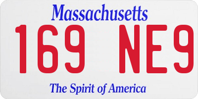 MA license plate 169NE9