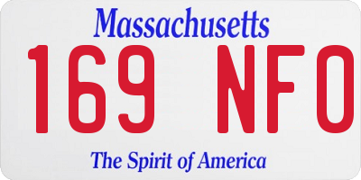 MA license plate 169NF0