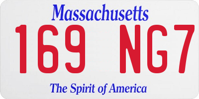 MA license plate 169NG7