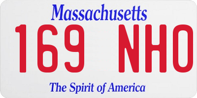MA license plate 169NH0