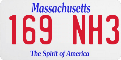 MA license plate 169NH3