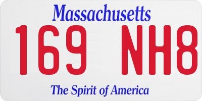 MA license plate 169NH8