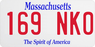 MA license plate 169NK0