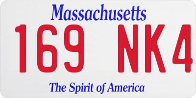 MA license plate 169NK4
