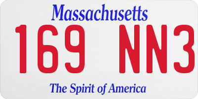 MA license plate 169NN3