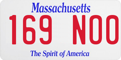MA license plate 169NO0