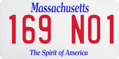 MA license plate 169NO1