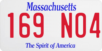 MA license plate 169NO4