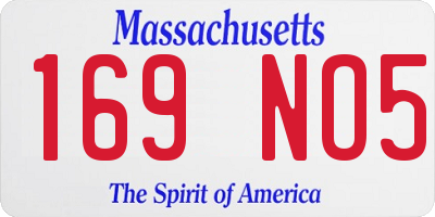 MA license plate 169NO5
