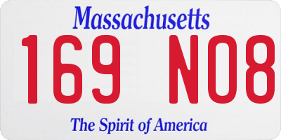 MA license plate 169NO8