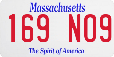 MA license plate 169NO9