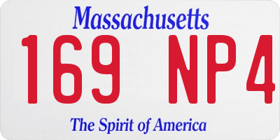 MA license plate 169NP4